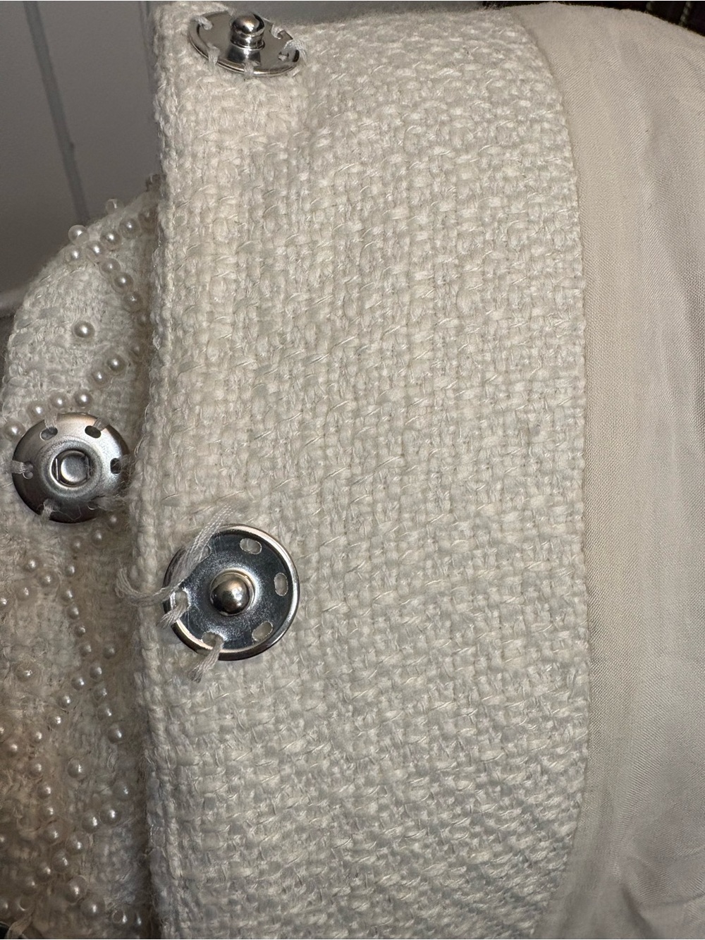BHLDN Ella V-Neck Pearl Tweed Mini Dress - Picture 4 of 8